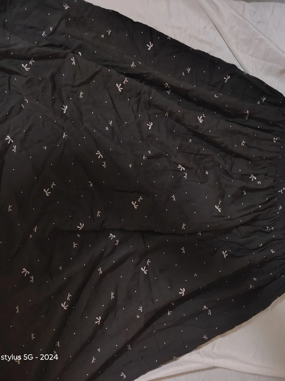 Carter's Black Midi Skirt with White Bow & Dot Print
